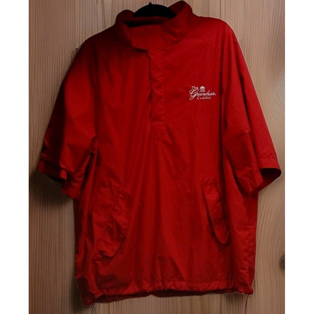 Polo Golf Ralph Lauren Windbreaker Mens LXl Red Quarter Snap Pullover Pony Logo